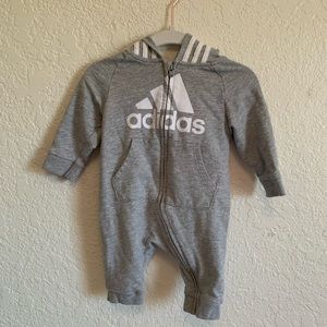 Baby Adidas zip up with hoodie. Size 3 months.